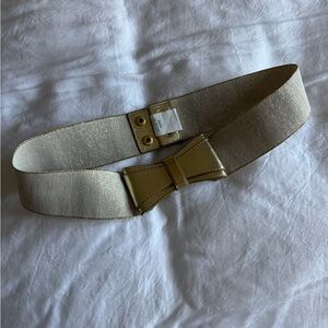 Lilly Pulitzer Gold Bow Elastic Belt